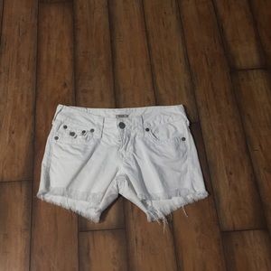 True Religion white jean shorts